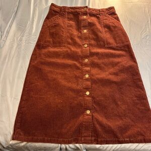 Wrap London hemp/cotton blend corduroy skirt